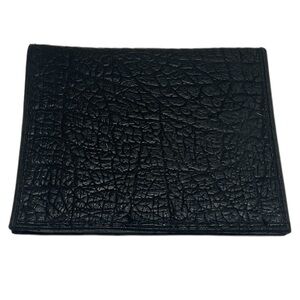 Vintage NCOA Faux Elephant Hide Leather Vitronic Black Bifold Wallet Military